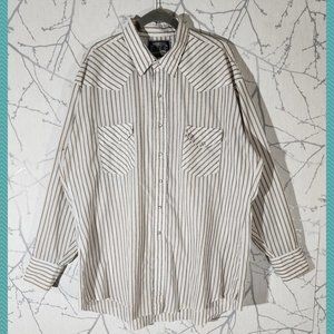 Western Essentials by Karman White Striped Western Shirt